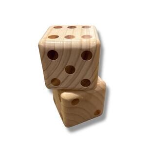 Set of 2 Wood Inlay Dice